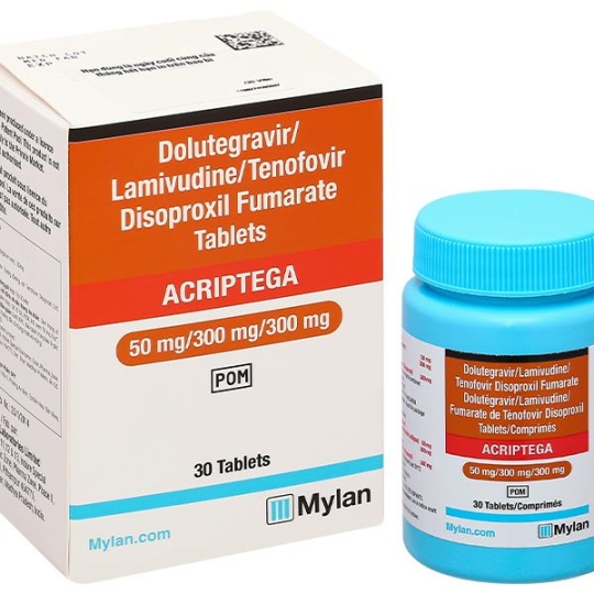 Thuốc Acriptega 50mg/300mg/300mg Mylan điều trị nhiễm virus gây suy giảm miễn dịch ở người HIV-1 (30 viên)