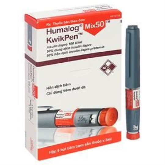 Bút tiêm Humalog Mix 50/50 KwikPen trị tiểu đường (5 cây)